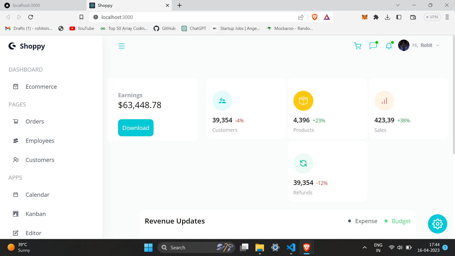 Dashboard (React)